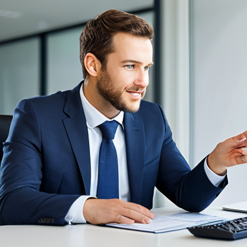 A professional individual, fully clothed in a modest business suit, confidently engaging in a discussion across a polished desk in a modern, brightly lit office. The atmosphere is professional and respectful, emphasizing negotiation and clear communication. Perfect anatomy, correct proportions, natural pose, well-formed hands, proper finger count, natural body proportions. Professional photography, high quality, realistic. Safe for work, appropriate content, fully clothed, modest, family-friendly.