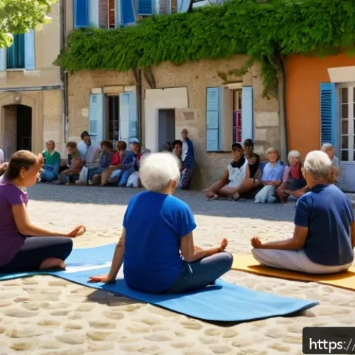 레크리에이션 프로그램 평가 방법 - A diverse group of French participants at a community leisure event in a picturesque small town squa...